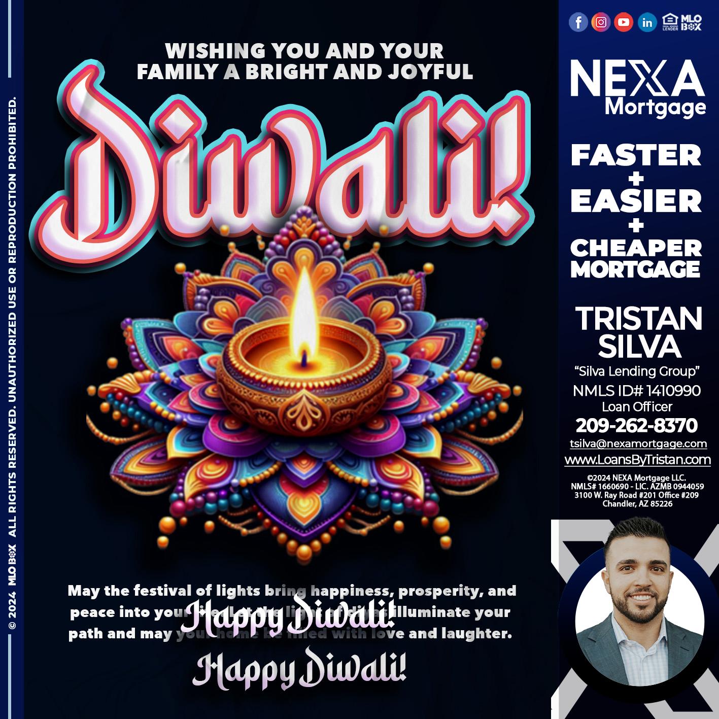 HAPPY DIWALI - Tristan Silva -Loan Officer