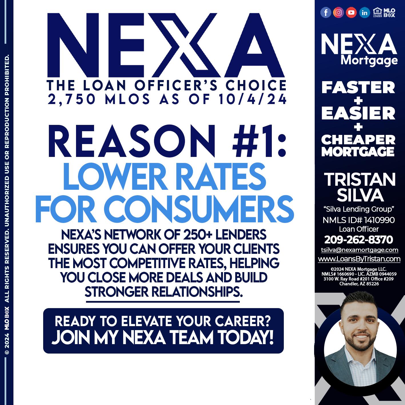 the loan officer choice REASON 1 - Tristan Silva -Loan Officer