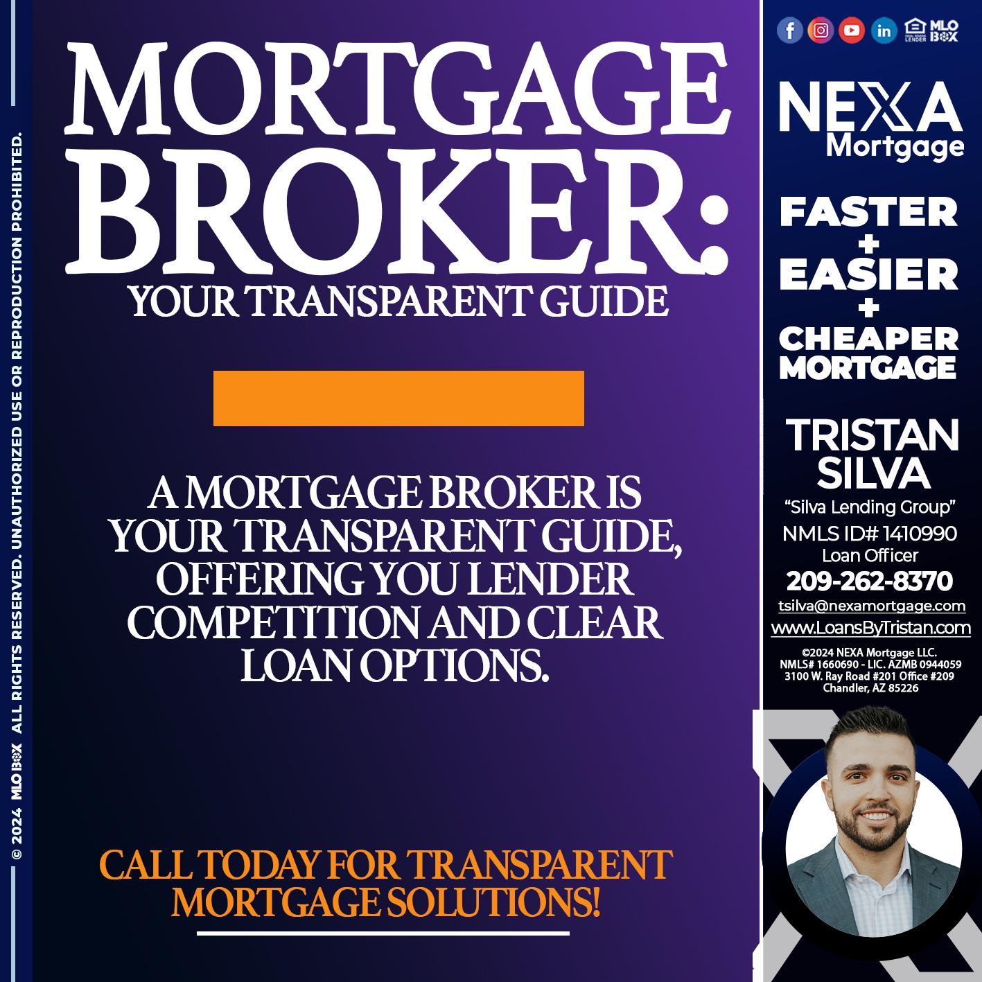 MORTGAGE BROKER GUIDE - Tristan Silva -Loan Officer