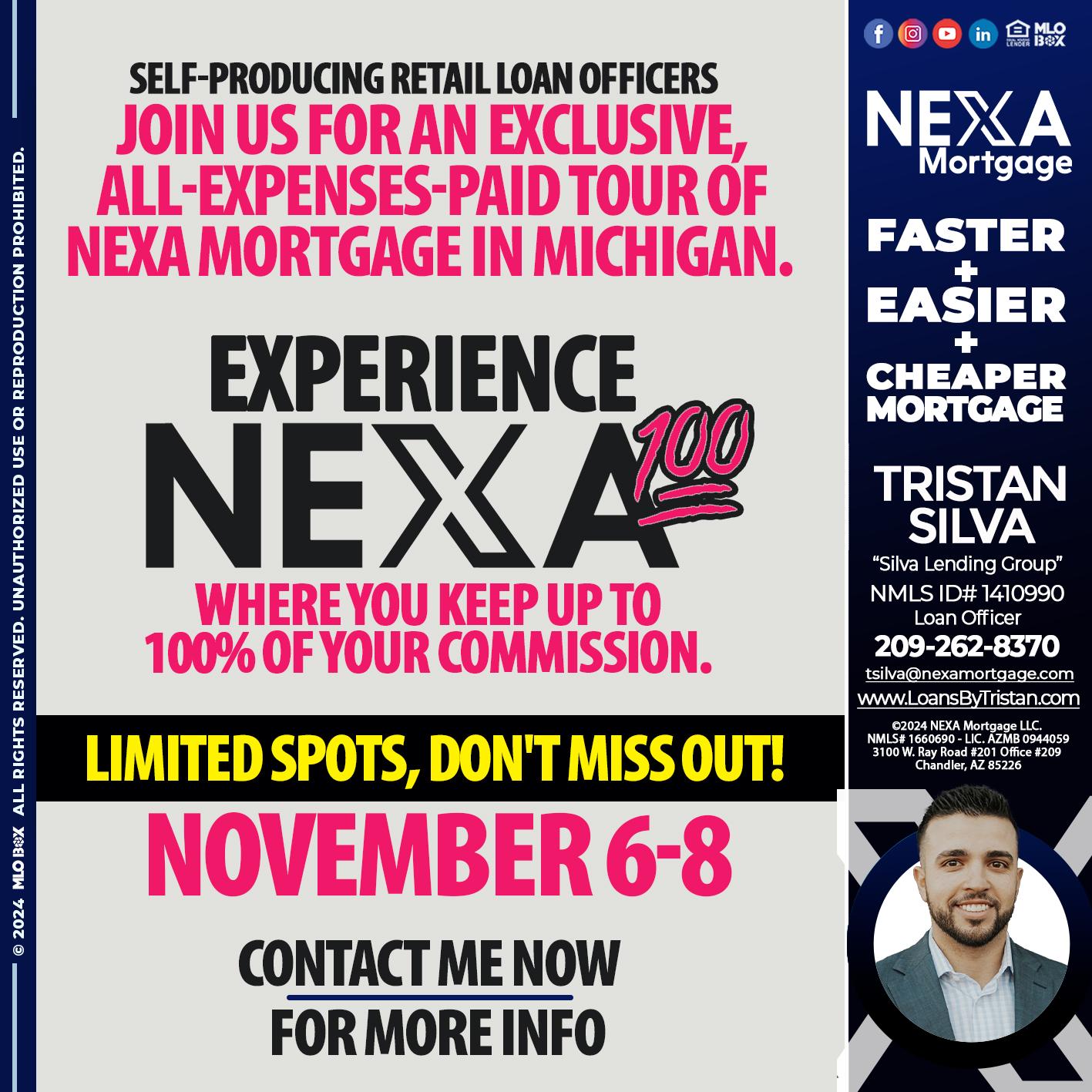 NEXA 100 NOVEMBER 6-8 - Tristan Silva -Loan Officer