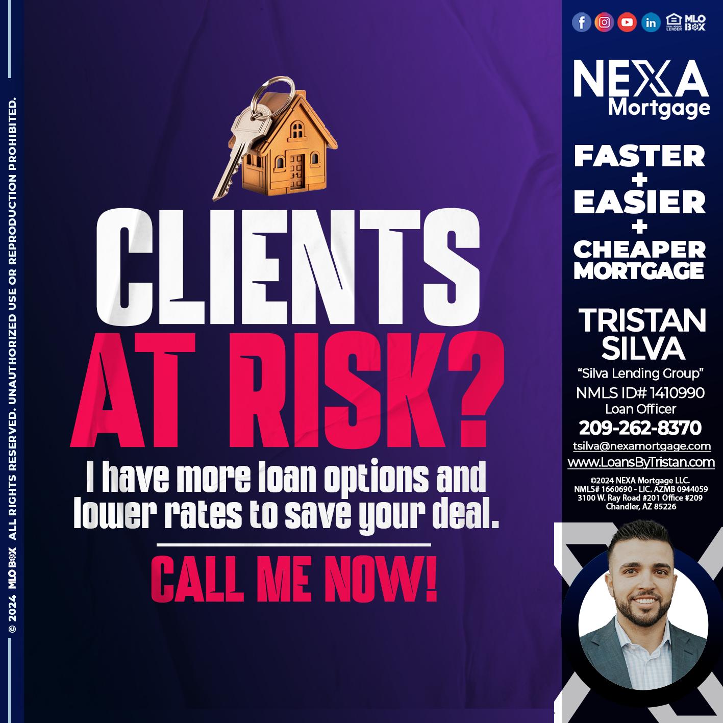 clients at risk - Tristan Silva -Loan Officer