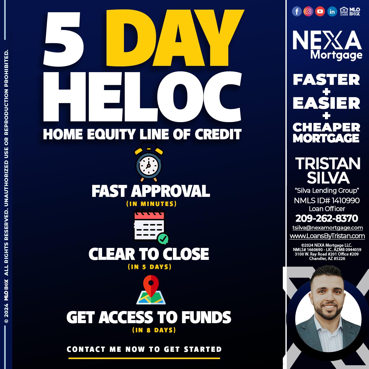 5 DAY HELOC - Tristan Silva -Loan Officer