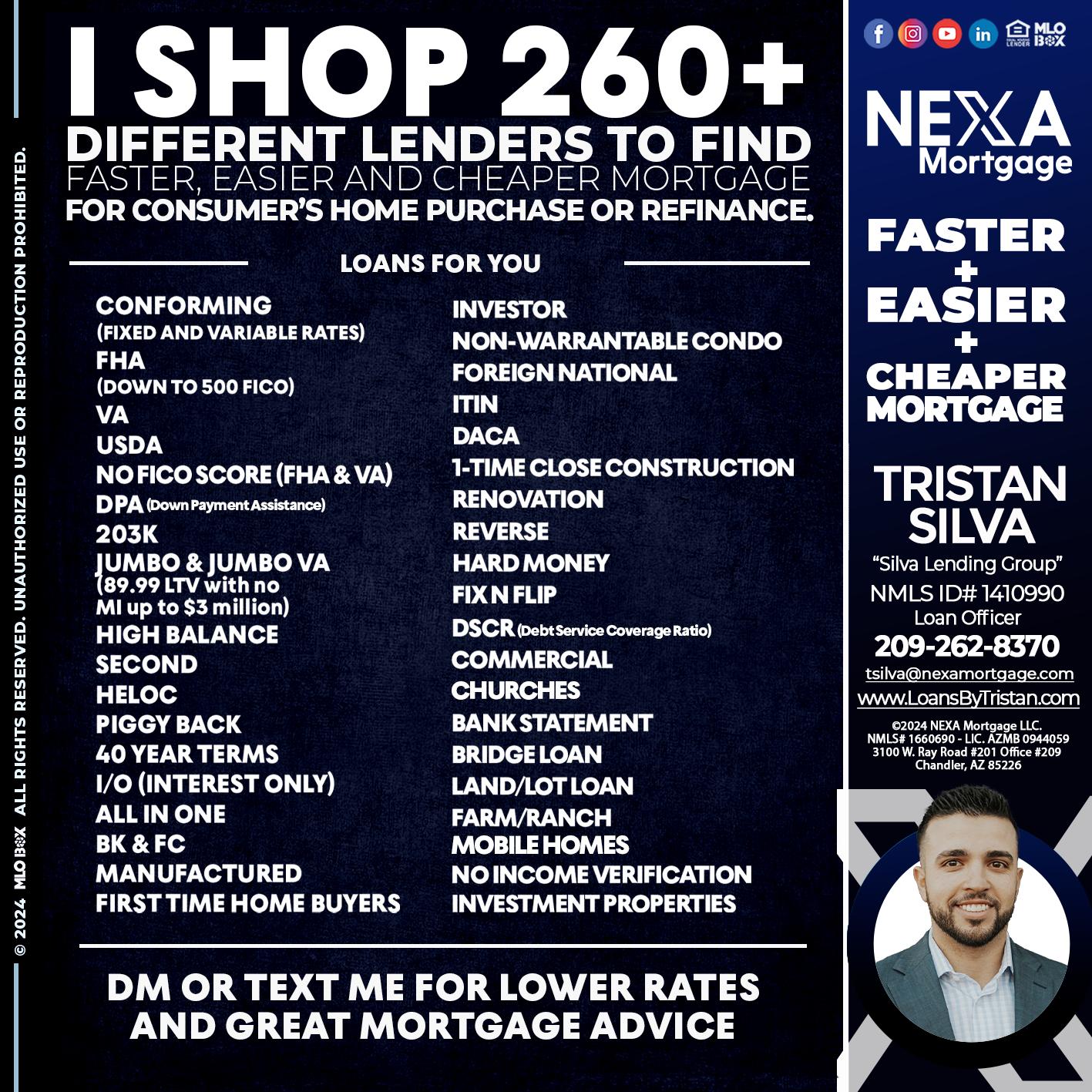 i shop 260+ - Tristan Silva -Loan Officer